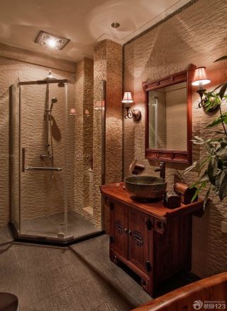 100平米房子浴室柜装修设计效果图片