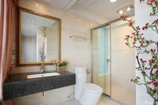 120平方房子浴室玻璃门装修图