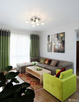 30平方米房子客厅沙发摆放装修效果图片