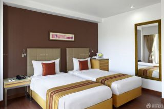 小型宾馆纯色壁纸装修效果图片