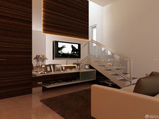 复式家装客厅电视墙设计装修效果图片