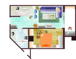 50平米小户型一室一厅房子装修设计平面图