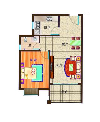 50平米小户型单身公寓装修设计平面图