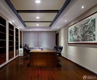 180平米办公室仿木地板地砖装修效果图片