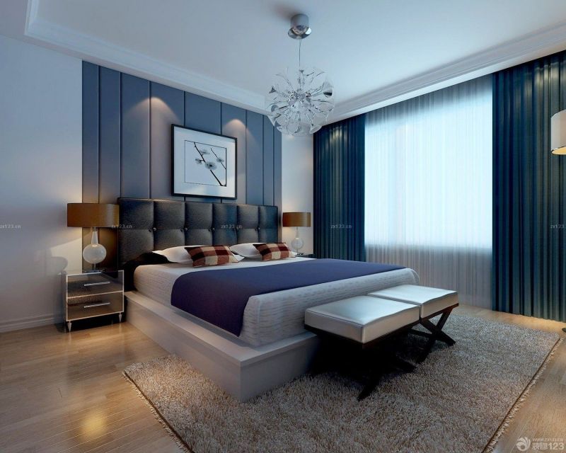 欧式80平小户型卧室背景墙装修设计效果图