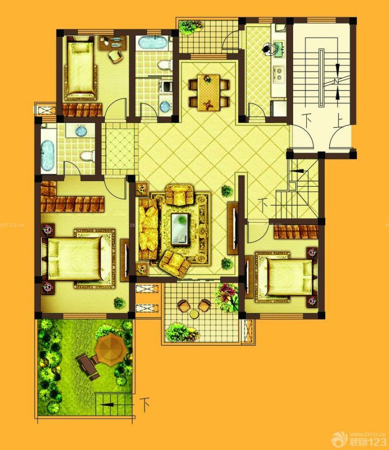 70平米小户型自建房屋设计平面图