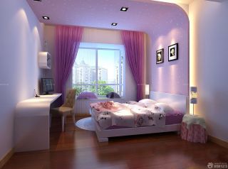 现代70平米小户型女孩卧室装修设计效果图