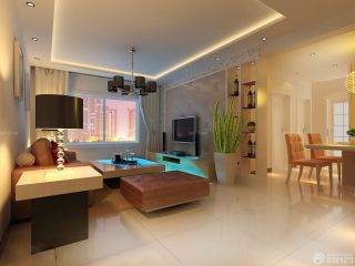 50平小户型客厅米白色瓷砖装修案例