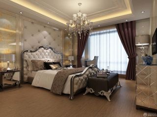 70平两室一厅欧式纯色窗帘装修效果图片