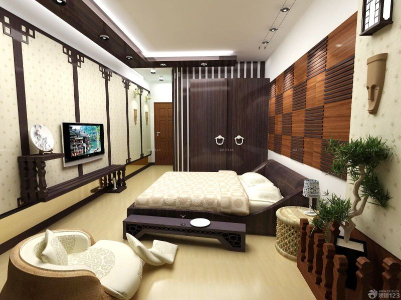 中式70平米小户型客厅装修设计效果图欣赏