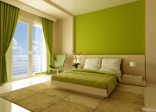 80平米两室两厅绿色窗帘装修图