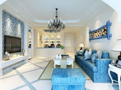 翰林康郡-114㎡-地中海风效果图