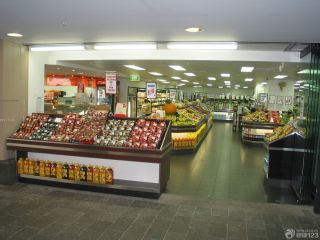 现代蔬菜超市门头摆设装修效果图片