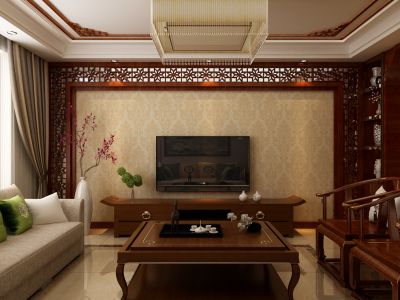 天悦府-150㎡-中式风效果图