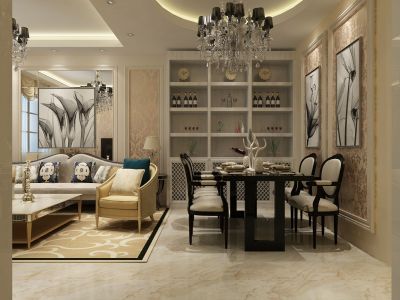 阳光凤凰城-126㎡-欧式风效果图