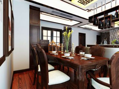 巴中市逸都花园-96㎡-中式风效果图