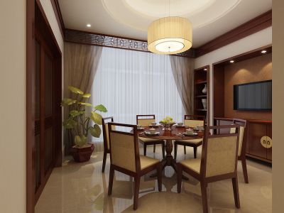 金泰华府-150㎡-中式风效果图