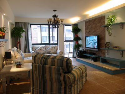 凯德风尚-100㎡-地中海风效果图