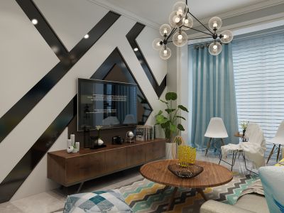 红山郡-120㎡-现代风效果图