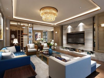 龙湖原山别墅-415㎡-沉稳风效果图