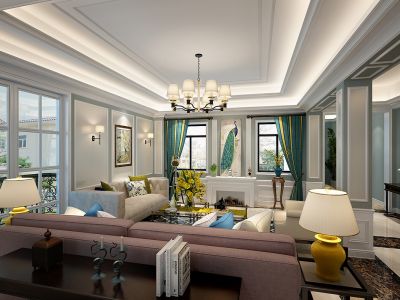 湖滨一号别墅-450㎡-混搭风效果图