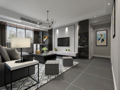 百翠园-120㎡-现代风效果图