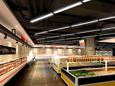 超市装修-6000㎡-现代风效果图