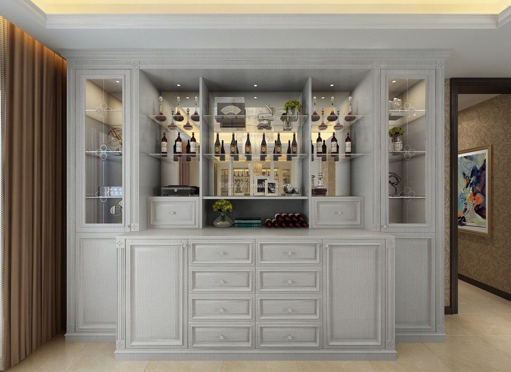靠墙酒柜设计效果图