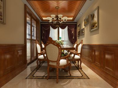 皇冠国际-160㎡-混搭风效果图