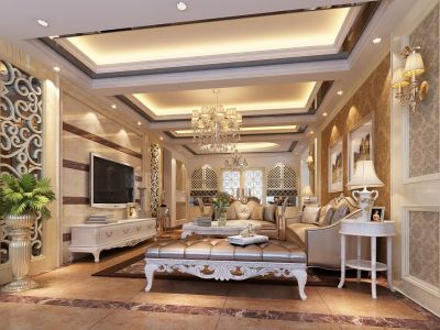 恒大城-137㎡-欧式风效果图