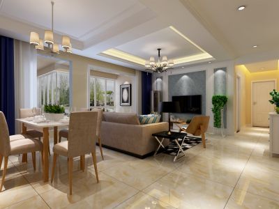 明威橡树湾-143㎡-现代风效果图