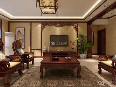 佳兆业君汇上品-90㎡-中式风效果图