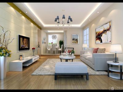 南城都汇御天下-88㎡-美式风效果图