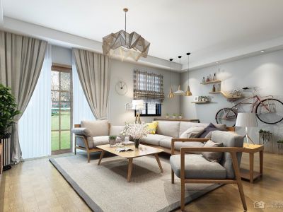 炜岸城-108㎡-现代风效果图