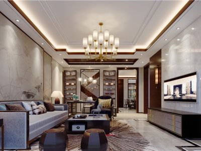 紫蓬山中国院子-301㎡-中式风效果图