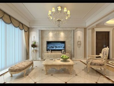 绿城玫瑰园-101㎡-欧式风效果图