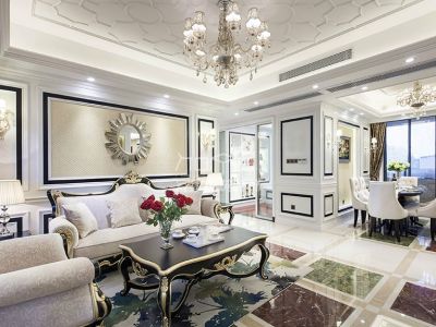 竖琴湾-133㎡-欧式风效果图