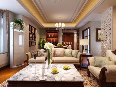 梅园公寓-140㎡-欧式风效果图
