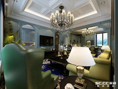 碧桂园-240㎡-法式风效果图