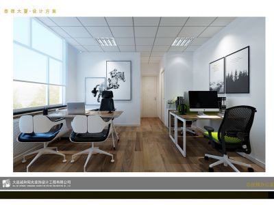 现代简约办公室-350㎡-现代风效果图