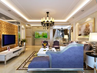 玉景台-120㎡-欧式风效果图