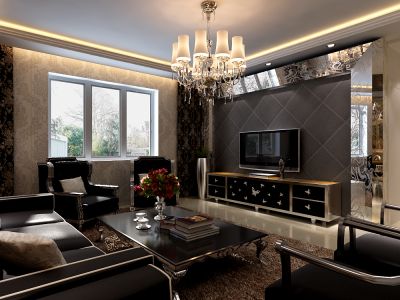 碧水茗居-130㎡-欧式风效果图