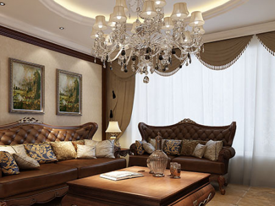  国贸清华苑125.85平米美式装修效果