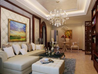 华发水岸-90㎡-美式风效果图