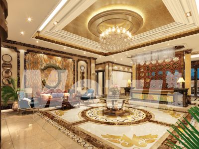 酒店-2000㎡-奢华风效果图