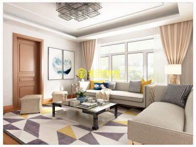 书香庭院-119㎡-中式风效果图