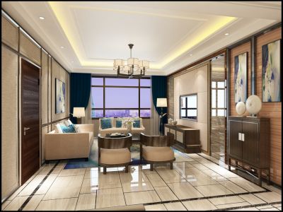 首开铂都-160㎡-中式风效果图