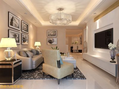 孔雀城剑桥郡-105㎡-现代风效果图