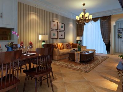 澳华广场_100平方米_美式风格