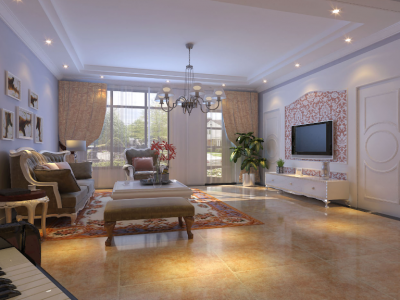 潮白河联排别墅-350㎡-欧式风效果图